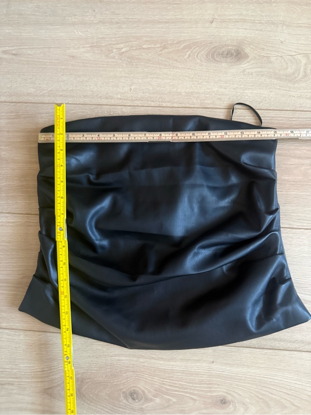 LOFT Black Faux Leather Tube Top